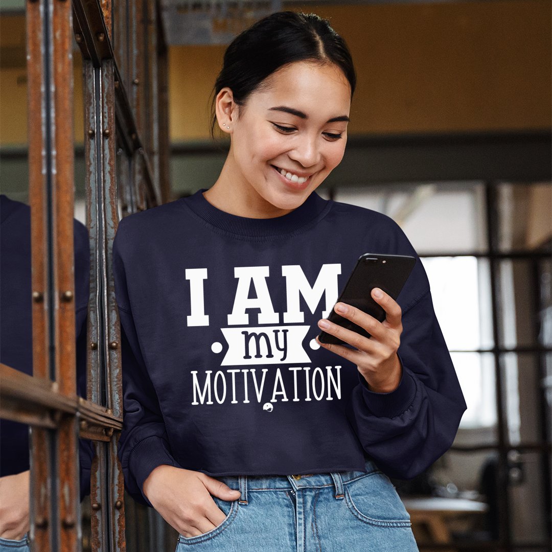 Cropped Sweatshirt I Am My Motivation