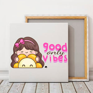 Square Stretched Canvas Only Good Vibes