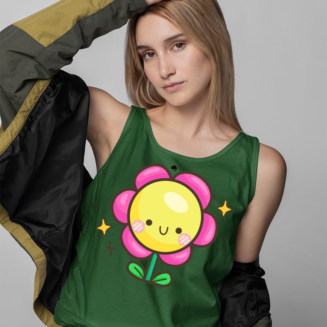 Unisex Jersey Tank Happy Flower