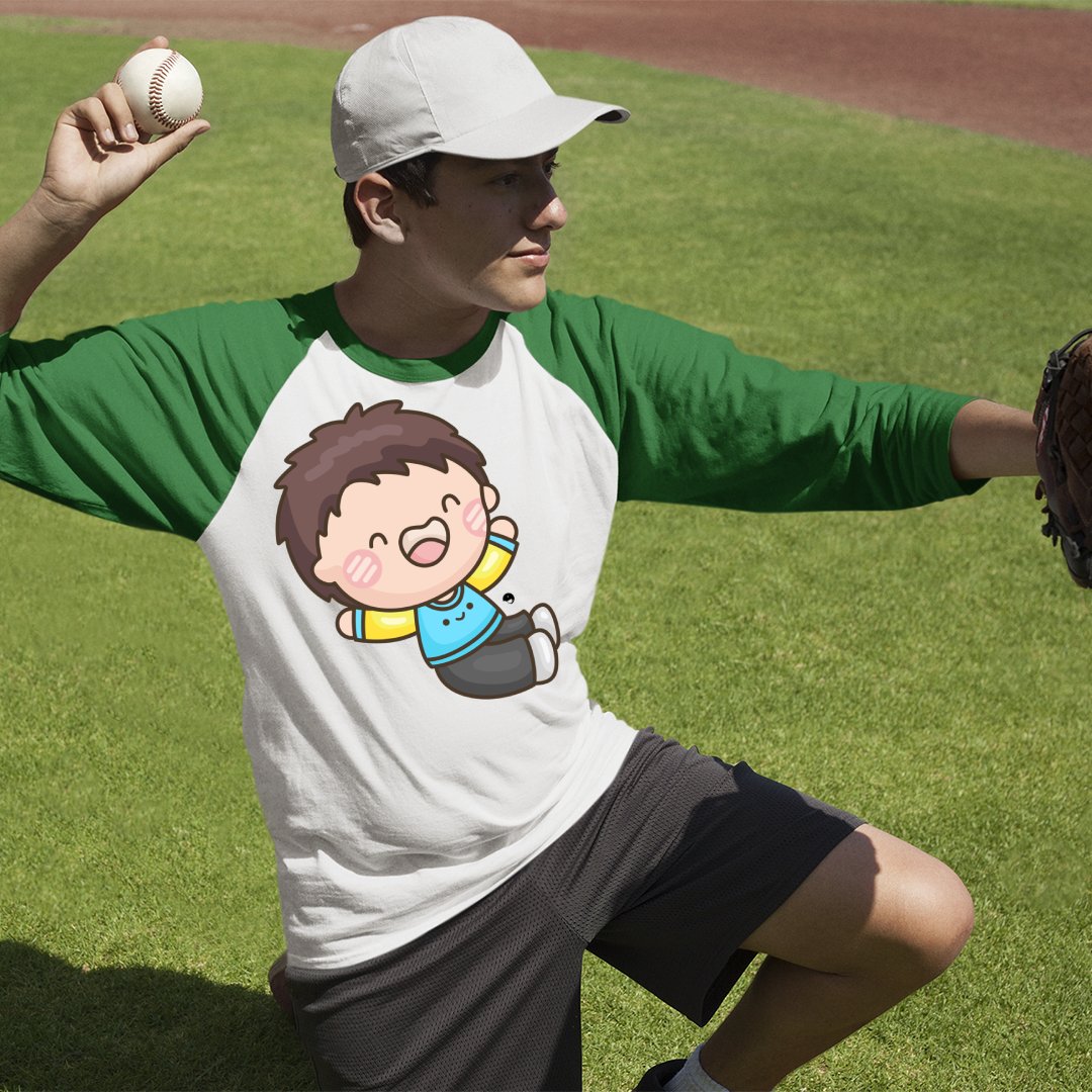 Unisex Sleeve Baseball Tee Laughing