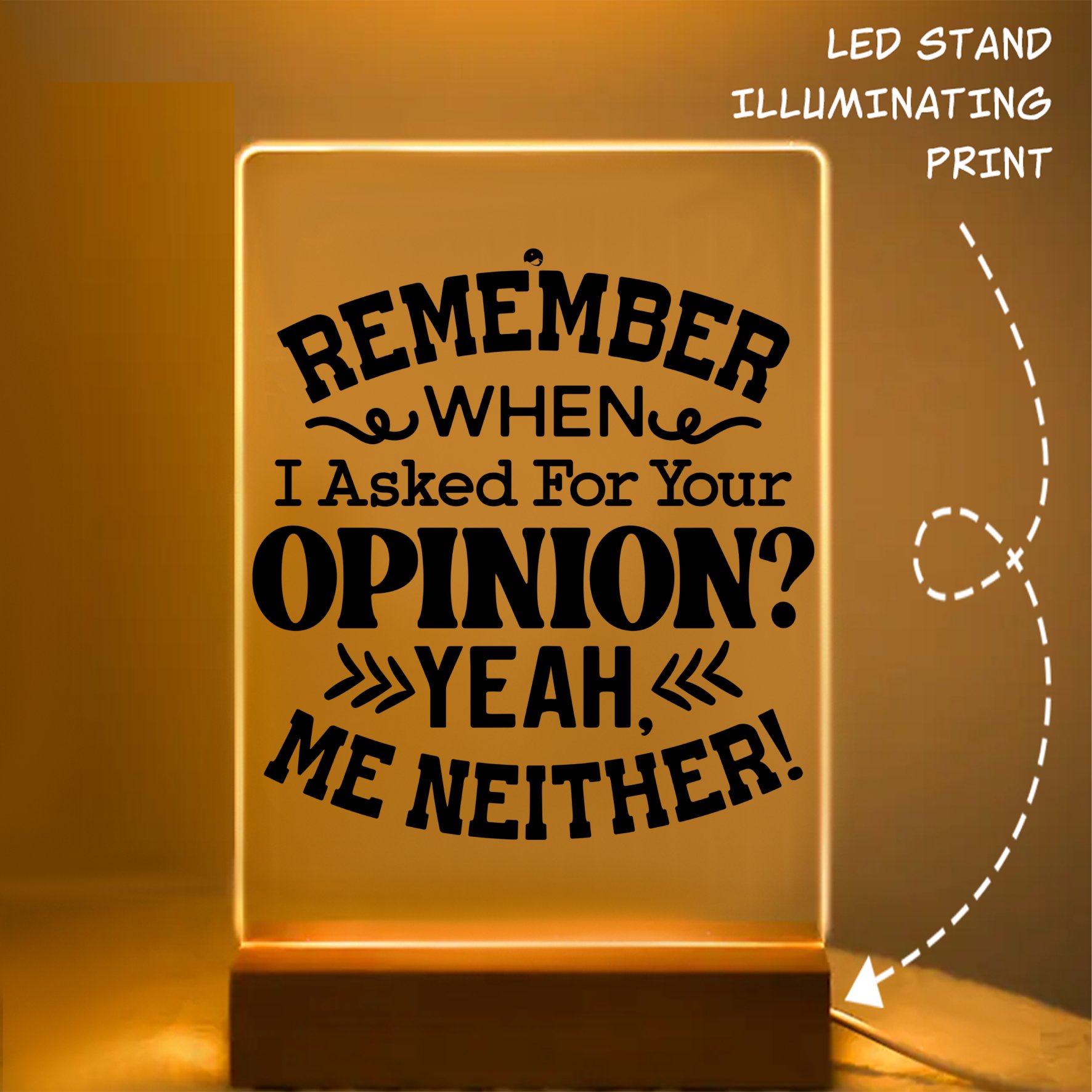 Glass Acrylic Remember When I Asked For Your Opinion Yeah, Me Neither!