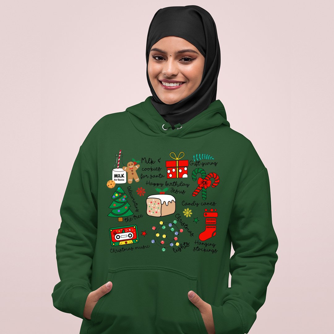 Hoodie Unisex Milk & Cookies For Santa