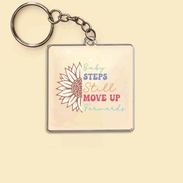 Keychain Baby Steps Still Move Up Forwards