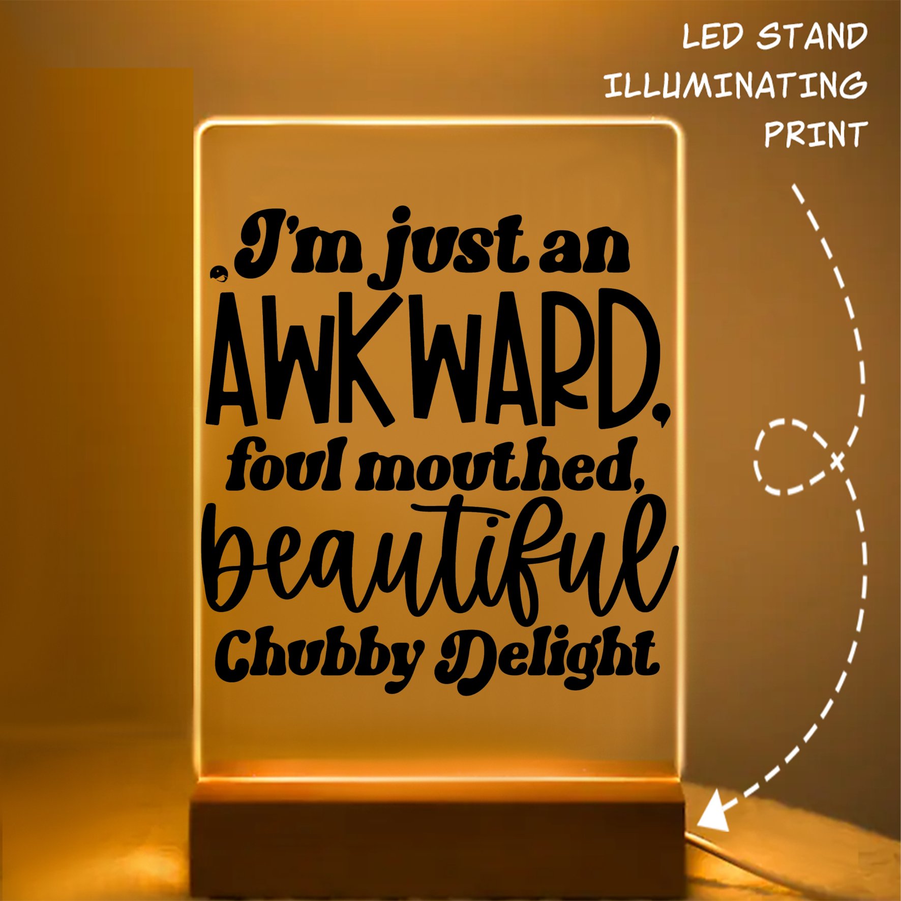 Glass Acrylic I'm Just An Awkward Foul Mouthed Beautiful Chubby Delight