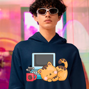 Hoodie Unisex Coffee Break Cat Nap