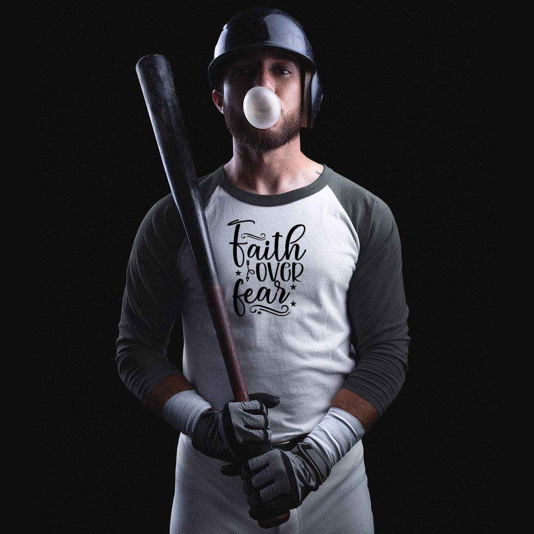 Unisex Sleeve Baseball Tee Faith Over Fear