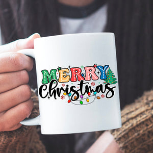 Mug Merry Christmas Retro Christmas Doodle Dots