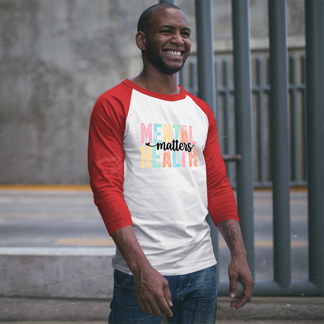 Unisex Sleeve Baseball Tee Mental Health Matters