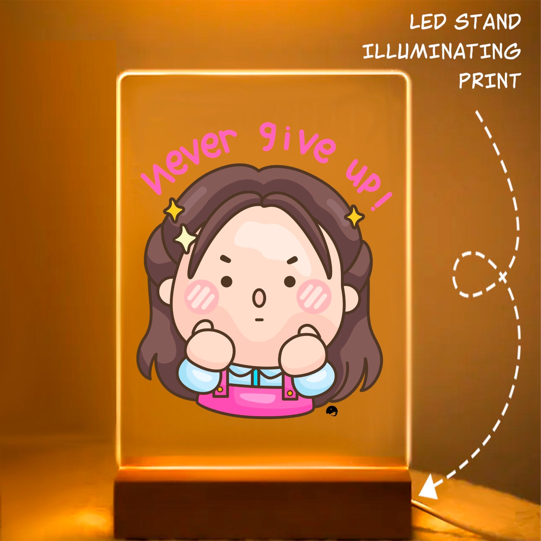 Glass Acrylic Never Give Up