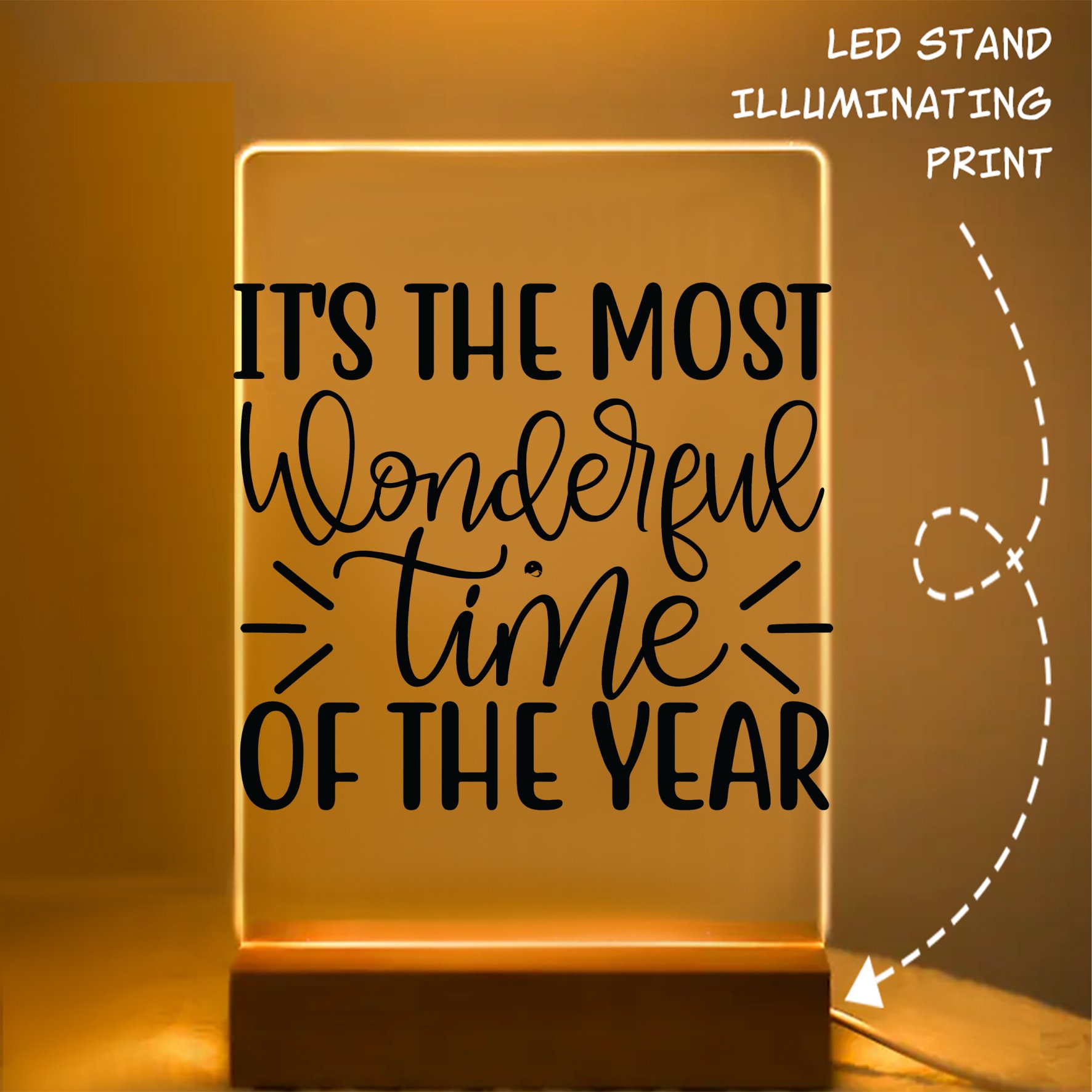 Glass Acrylic It's The Most Wonderful Time Of The Year