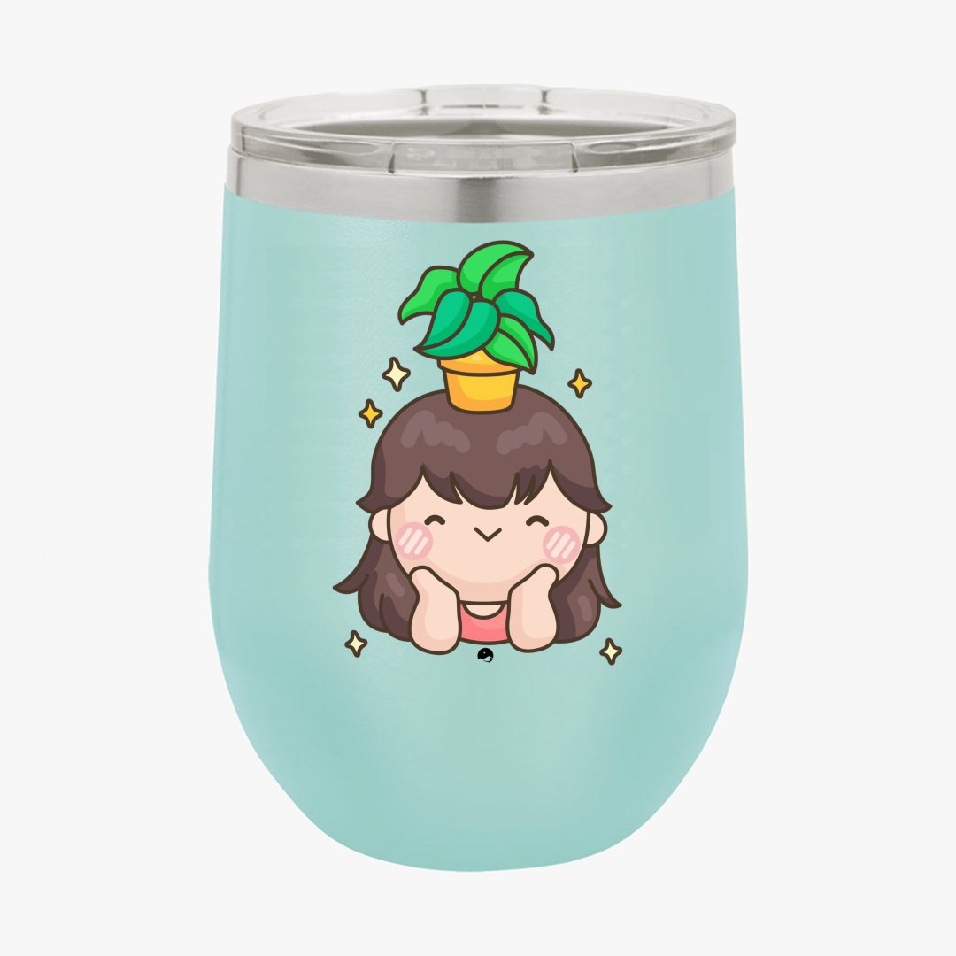 Wine Tumbler Shining And Flower