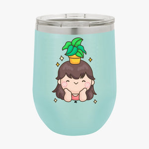 Wine Tumbler Shining And Flower