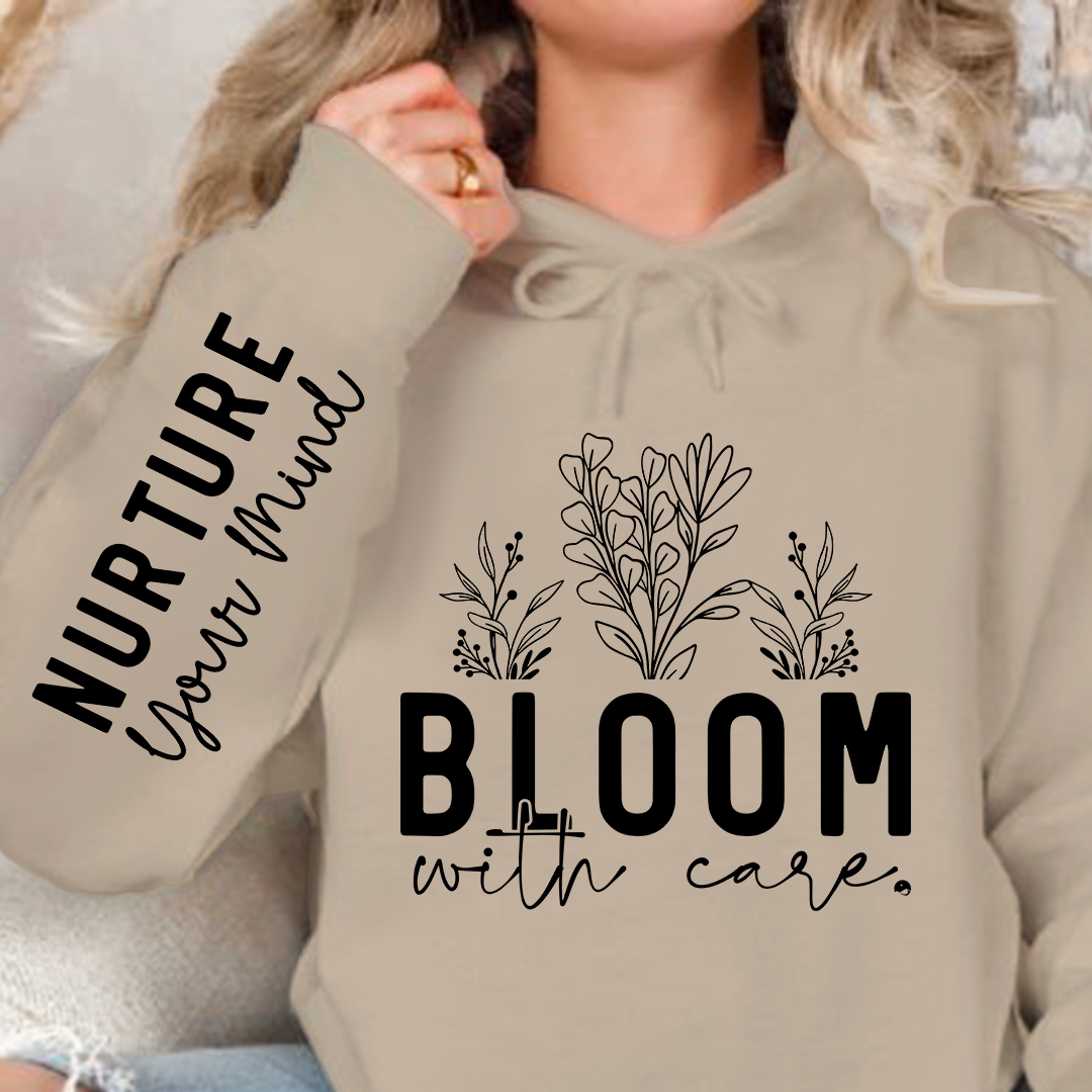 Hoodie Unisex Bloom With Care