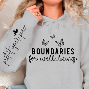 Hoodie Unisex Boundaries For Well-being