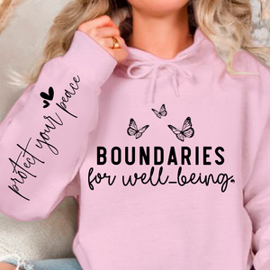 Hoodie Unisex Boundaries For Well-being