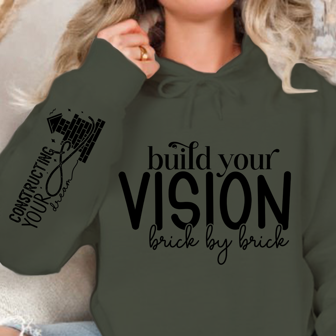 Hoodie Unisex Build Your Vision Brick by Brick