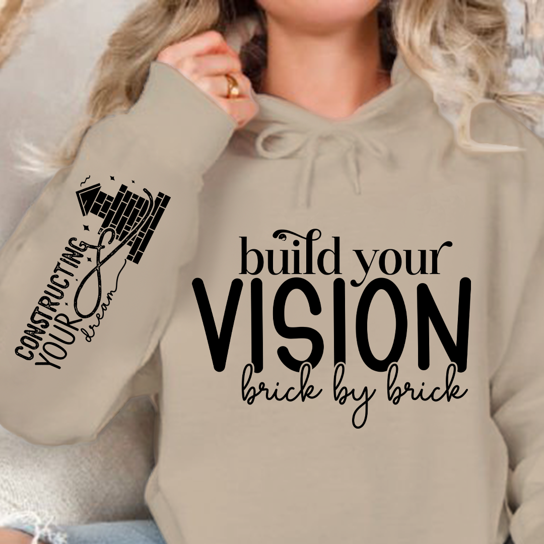 Hoodie Unisex Build Your Vision Brick by Brick