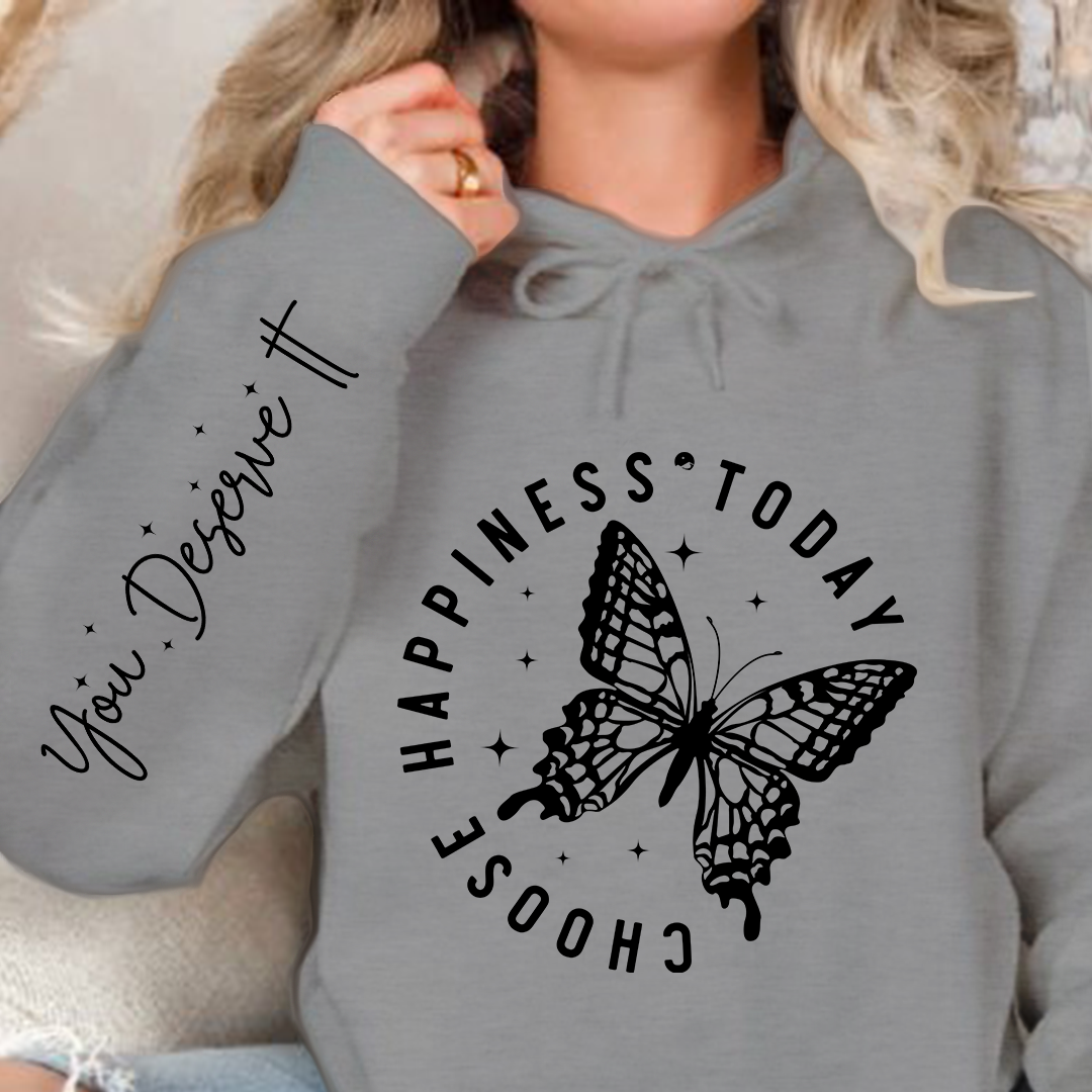 Hoodie Unisex Choose Happiness Today