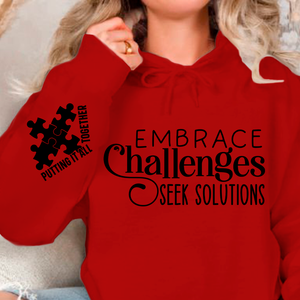 Hoodie Unisex Embrace Challenges Seek Solutions