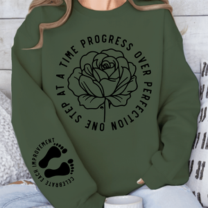 Sweatshirt Unisex One Step At A Time Progress Over Perfection