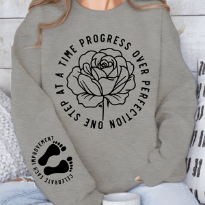 Sweatshirt Unisex One Step At A Time Progress Over Perfection