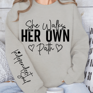 Sweatshirt Unisex She Walks Her Own Path