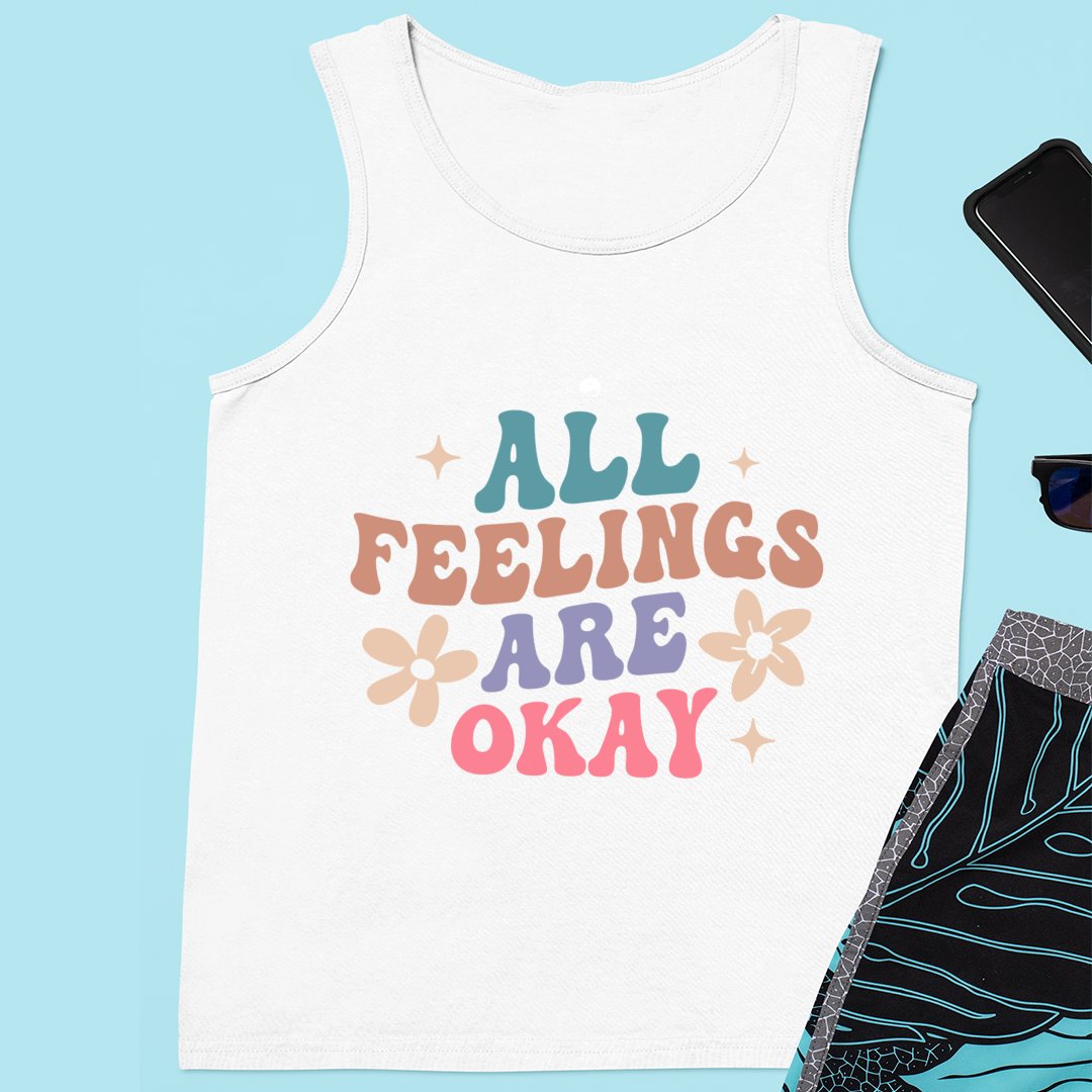Unisex Jersey Tank All Feelings Are Okay