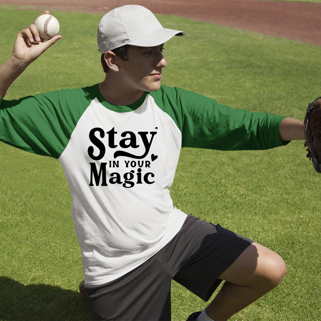 Unisex Sleeve Baseball Tee Stay In Your Magic