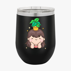 Wine Tumbler Shining And Flower
