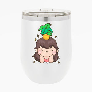 Wine Tumbler Shining And Flower