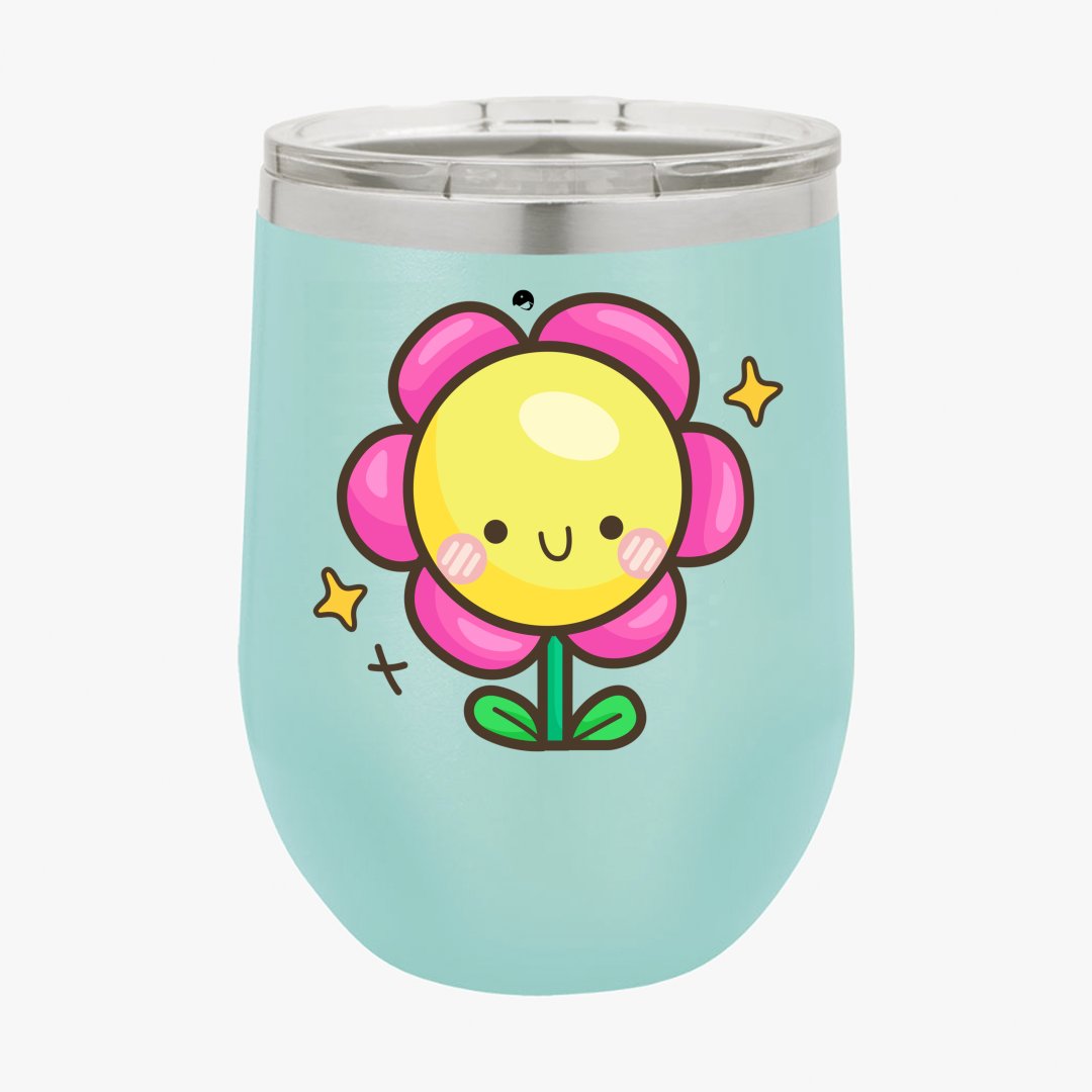 Wine Tumbler Happy Flower