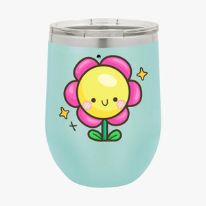 Wine Tumbler Happy Flower