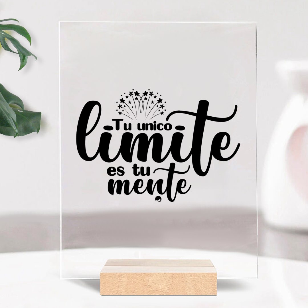 Glass Acrylic Tu Unico Limite Es Tu Mente