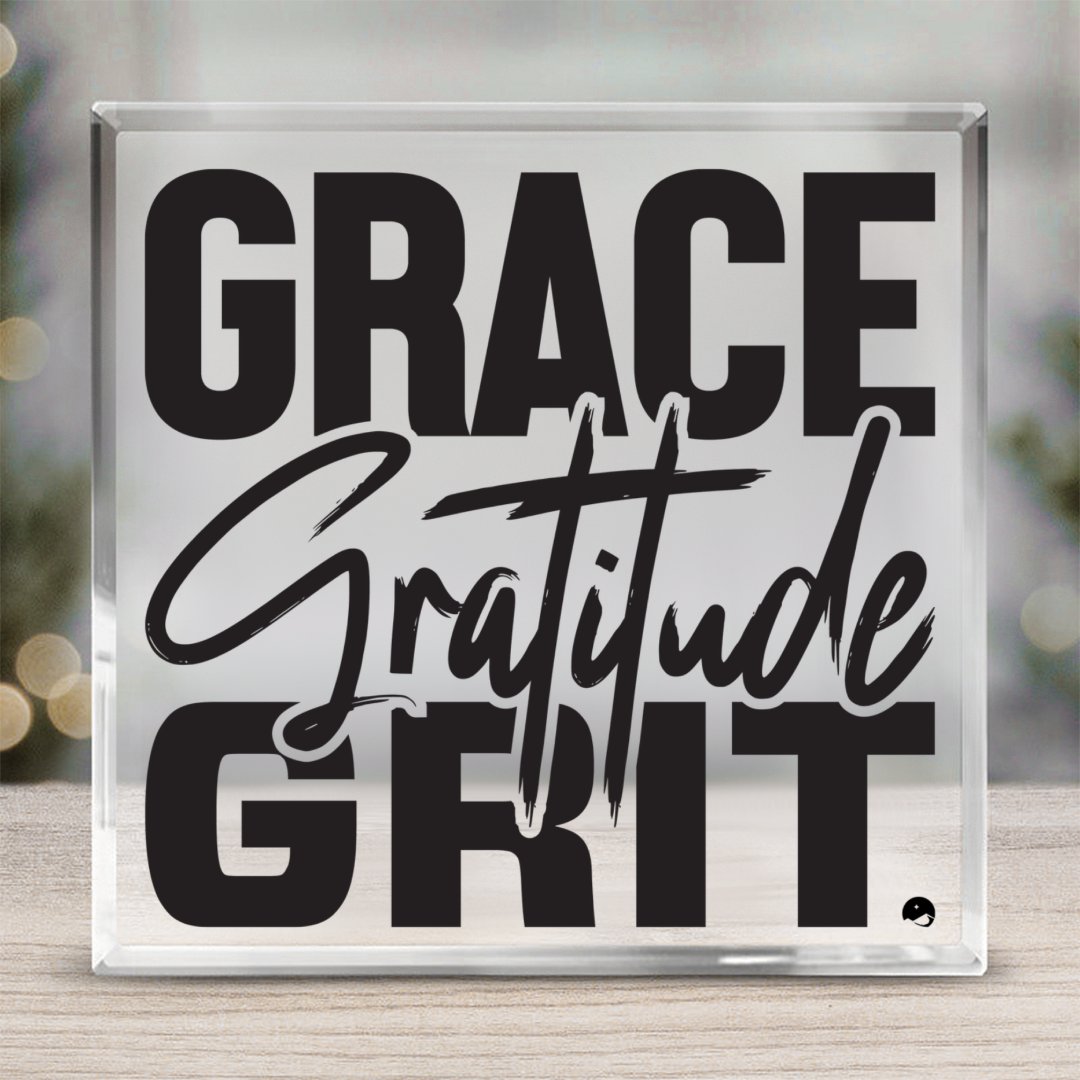 Square Acrylic glass Grace Gratitude Grit