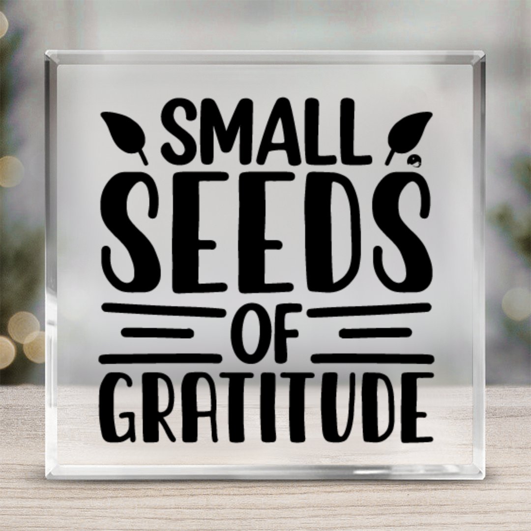 Square Acrylic glass Small Seeds Of Gratitude