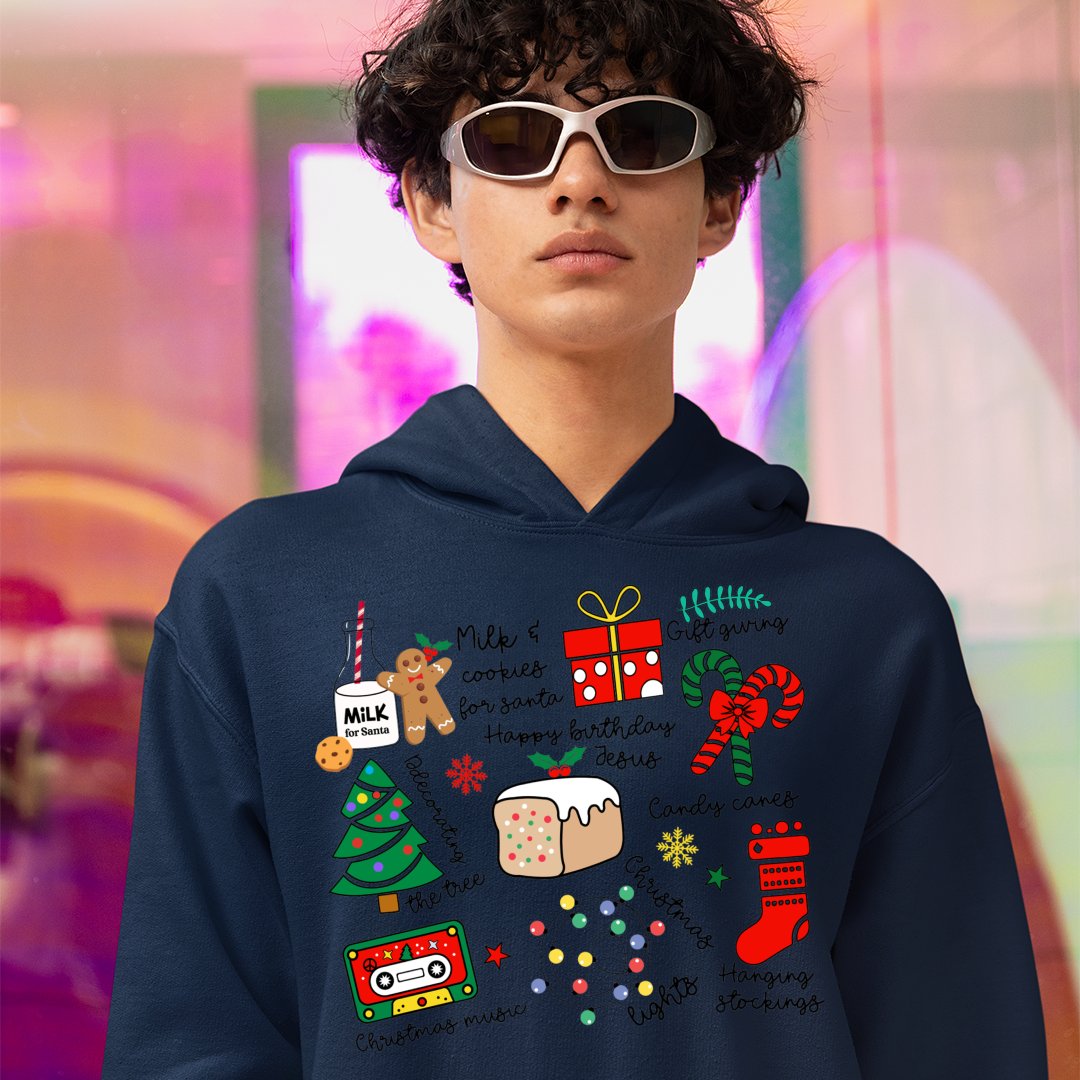 Hoodie Unisex Milk & Cookies For Santa