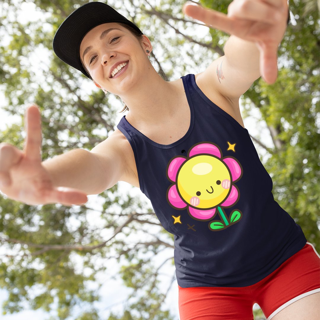 Unisex Jersey Tank Happy Flower