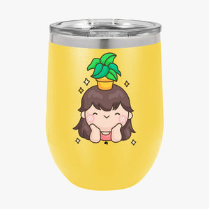 Wine Tumbler Shining And Flower