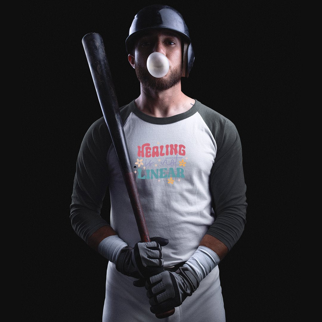 Unisex Sleeve Baseball Tee Healing Is Not Linear