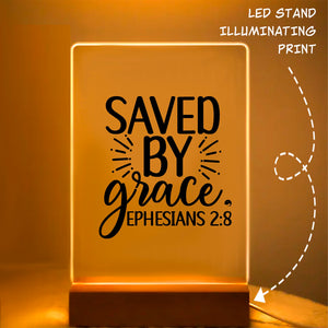 Glass Acrylic Saved By Grace Ephesians