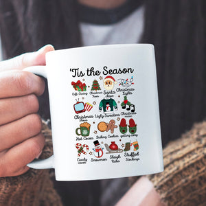 Mug Tis the Season Shirt Funny Southern Retro Christmas Tee Groovy Santa Tree Cocoa Elements