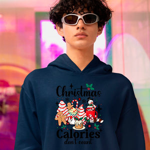 Hoodie Unisex Christmas Calories Don't Count Funny Retro Christmas Coffee