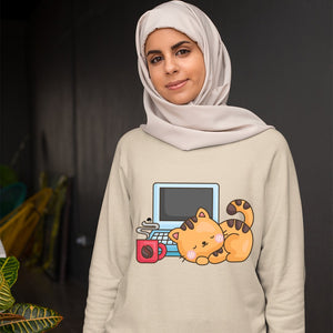 Sweatshirt Unisex Coffee Break Cat Nap