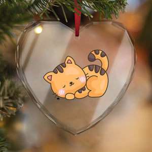 Crystal Glass Ornament Cute Cat