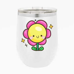 Wine Tumbler Happy Flower