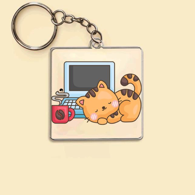 Keychain Coffee Break Cat Nap