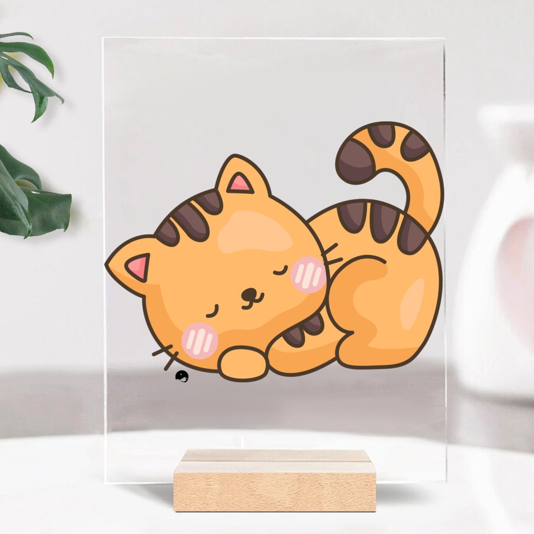 Glass Acrylic Cute Cat