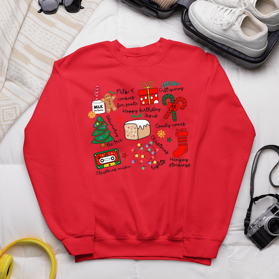 Sweatshirt Unisex Milk & Cookies For Santa