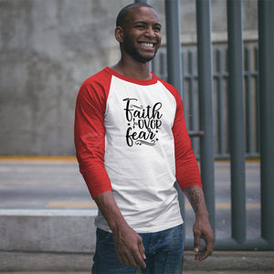 Unisex Sleeve Baseball Tee Faith Over Fear