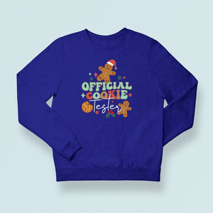 Sweatshirt Unisex Official Cookie Tester Baker Retro Couple Matching Family Christmas Bake Tester